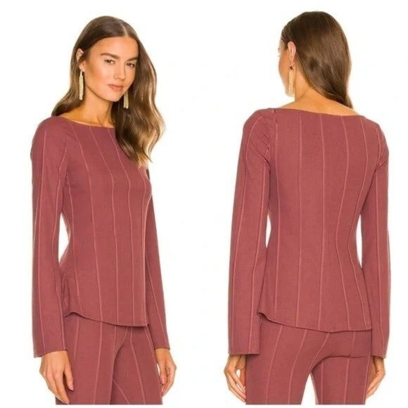 Michael Costello x REVOLVE Emily Long Sleeve Top - Deep Mauve - Picture 1 of 9